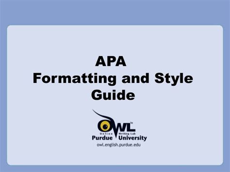 This is a direct copy of purdue owl's apa style presentation. APA Style Presentation