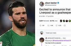 becker alisson liverpool alison twitter goalkeeper namesake meltdown sends into