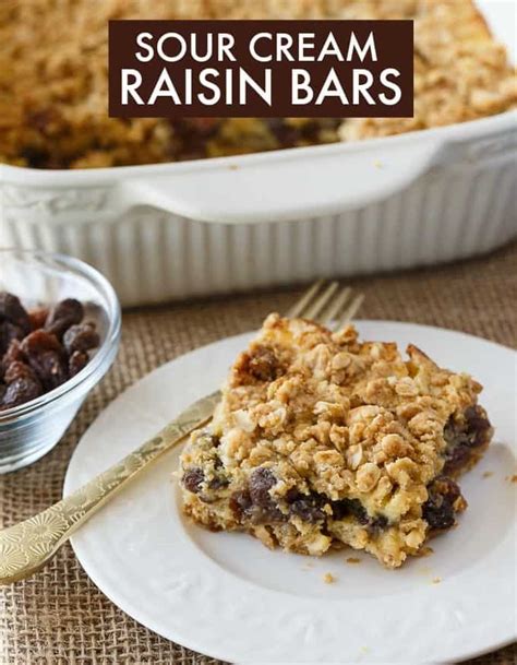 Best oatmeal raisin cookie recipe i've ever used. Sour Cream Raisin Bars | Recipe | Dessert recipes ...