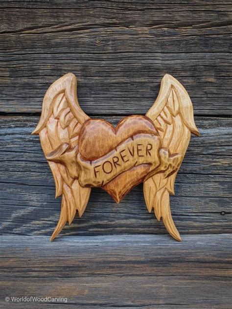 Excello global products large hanging wall sign: Wooden Heart Wall Decor Hand Carved Valentines Day Gifts Wood Carving Wood Wall Hanging Carved ...