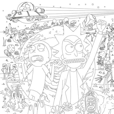 Free adult coloring page printable sheets new pages to print. Rick and Morty Coloring Pages | Coloring books, Love ...