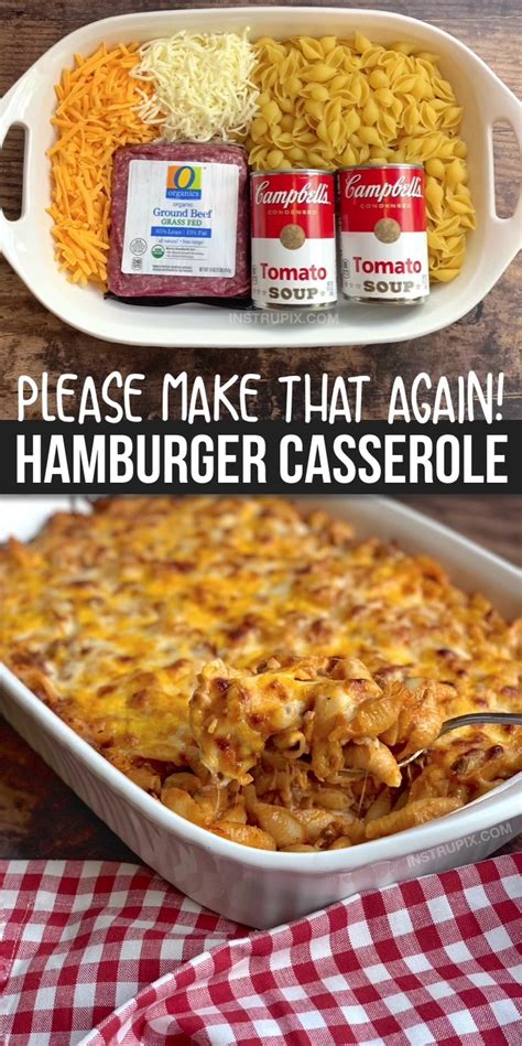 If you are looking for the best hamburger recipe, look no further. Easy Hamburger Casserole Recipe (4 Ingredients) - Instrupix