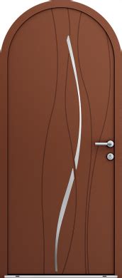 Utilisez un cutter pour adapter cette longueur à votre porte. Porte d'entrée cintrée Songe - Porte contemporaine en bois ...