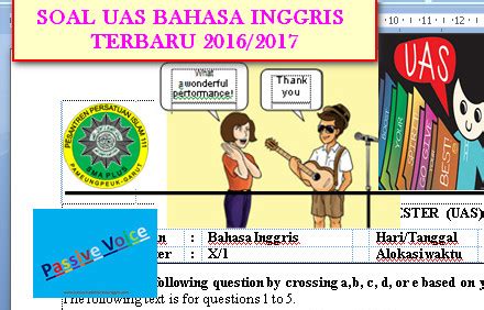 Soal ini saya maksudkan bagi peserta didik jenjang pendidikan sekolah menengah atas dan madrasah aliyah yang menggunakan kurikulum 2006 atau kurikulum tingkat satuan pendidikan (ktsp). SOAL UAS BAHASA INGGRIS SMA KELAS X, XI dan XII 2016-2017 ...
