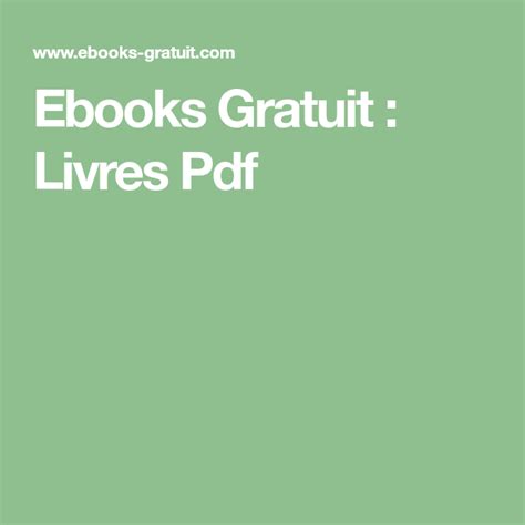 Ebooks Gratuit : Livres Pdf | Livre pdf, Livre, Livre électronique