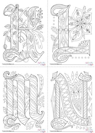 These stunning celtic letters are based on the illuminated letters used by the ancient irish monks who wrote a new, free, online course developed by trinity college dublin will allow learners worldwide to explore the history. Illuminated Alphabet Colouring Pages