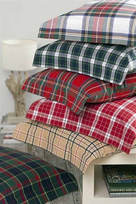 Lenzuola scozzesi / copripiumino lenzuola cotone tartan scozzese tinto in filo clan verde onfuton : Lenzuola Matrimoniali Scozzesi