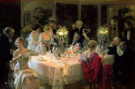 Giclee canvas print of jules alexander grun's the dinner party framed 45 x 33. The End of Dinner, 1913, Jules-Alexandre Grün | Edwardian ...