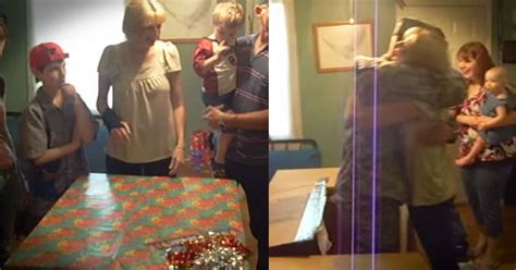 Maybe you would like to learn more about one of these? Soldier surprises mom in birthday present box ...