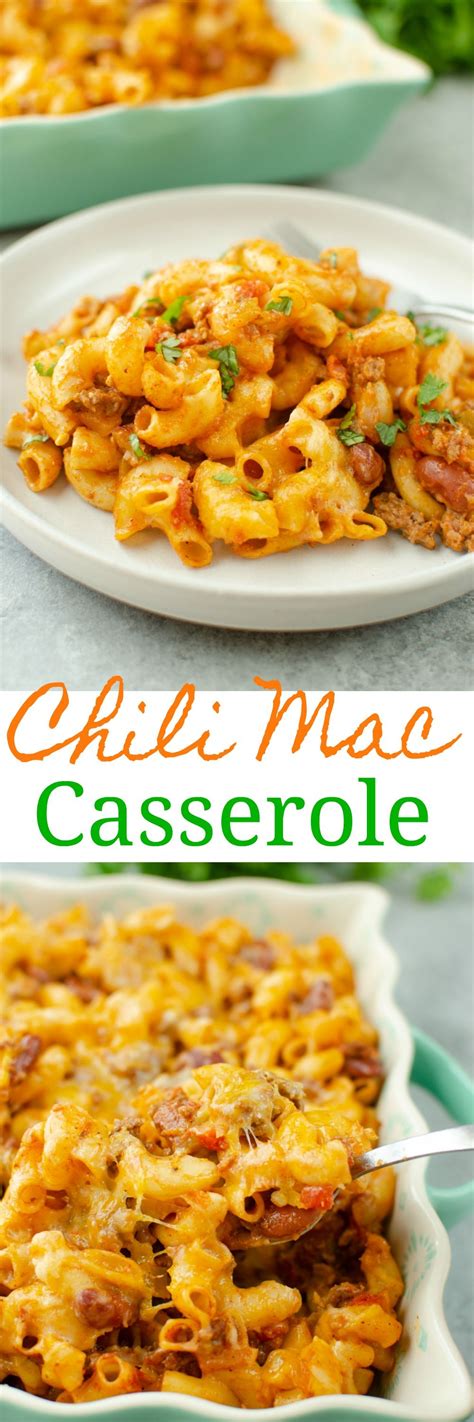 Cover and bake about 25 minutes or until hot and bubbly. Chili Mac Casserole - Baked Chili Mac - Quick Weeknight ...