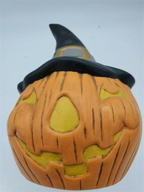 Turn them into decorative lanterns for your front porch in a matter of minutes. Ceramic Jack-O-Lantern with Witch Hat. Hand Painted. 1988 ...