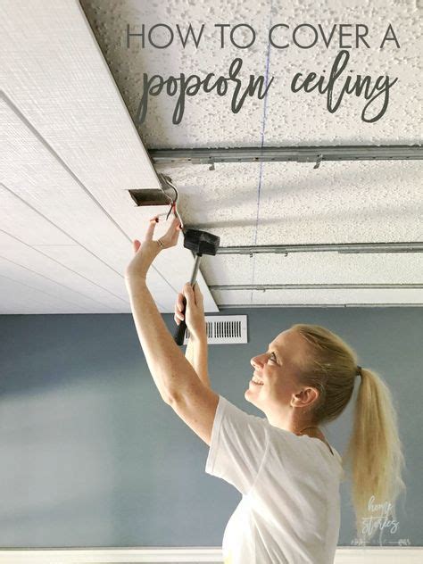 How to install wood look ceiling planks fast you. How to Cover a Popcorn Ceiling Using Beautiful Armstrong ...