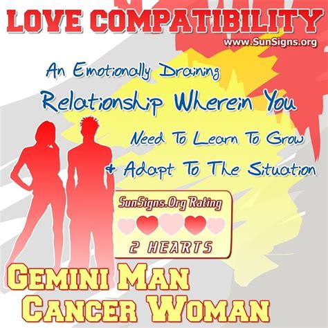 However, if you can both adapt to the others style this is a relationship which will improve steadily over time, and eventually rival any other match. Gemini man cancer woman sexually. Gemini man cancer woman ...
