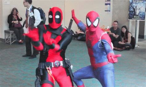 Those 10 legs are all legs, and their not true spiders because of the extra legs. Marvel Deadpool GIF - Marvel Deadpool Cosplay - Discover ...