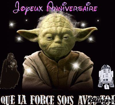 Pour vous souhaiter joyeux anniversaire! carte anniversaire yoda | maitre yoda Image #131137649 | Blingee.com | Humour, Photos drôles et ...