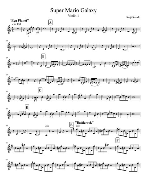 These sheet music are mostly traditional celtic music, but some are world music, classical music, or popular music. Super Mario Galaxy Medley: 1st Violin sheet music for Violin download free in PDF or MIDI