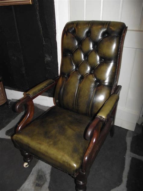 This is the type of chair that we imagine the us presidents making decisions as they smoked their cigars. Victorian Leather Library Smoking Gentlemans Reclining ...