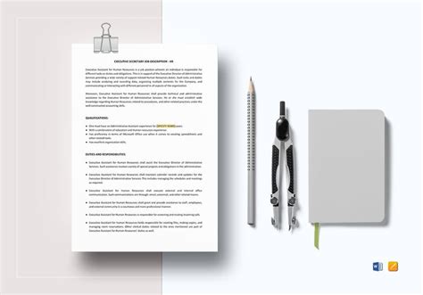 Sales representatives are the principal point of contact between a business and its customers. Executive Secretary Job Description Template in Word ...