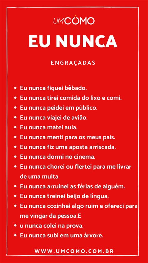 Последние твиты от eu nunca (@eununca). 800 PERGUNTAS para EU NUNCA → MELHORES de 2020