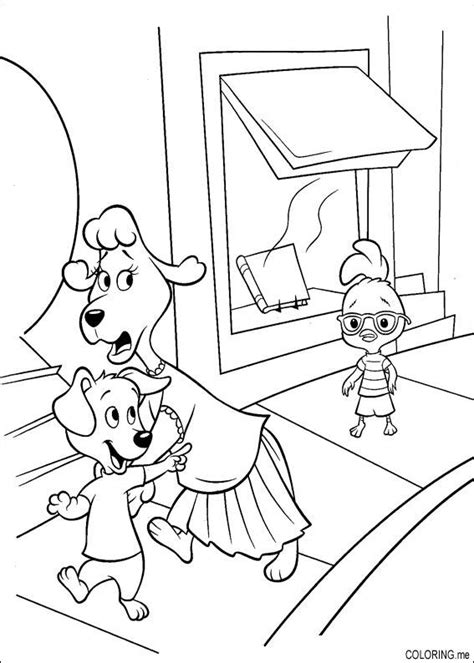 We have chicken little, of course, abbey, kirby and more characters. Coloring page : Chicken Little dog friend - Coloring.me