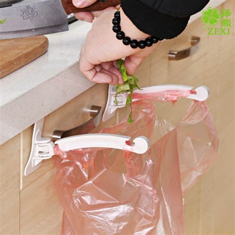 It fits nicely over my garbage can. 2pcs Kitchen Cabinet bags hooks Trash Garbage Bag Hanger ...