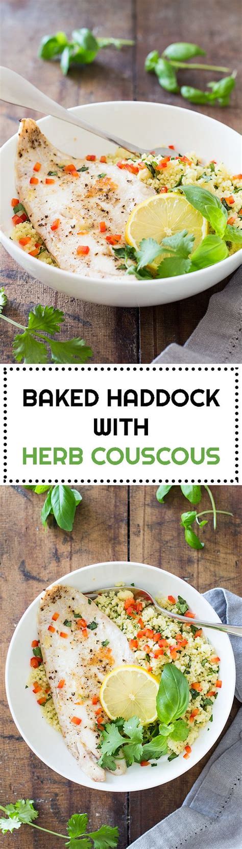 See recipes for haddock baked in spicy yoghurt sauce too. Baked Haddock with Herb Couscous - Green Healthy Cooking ...