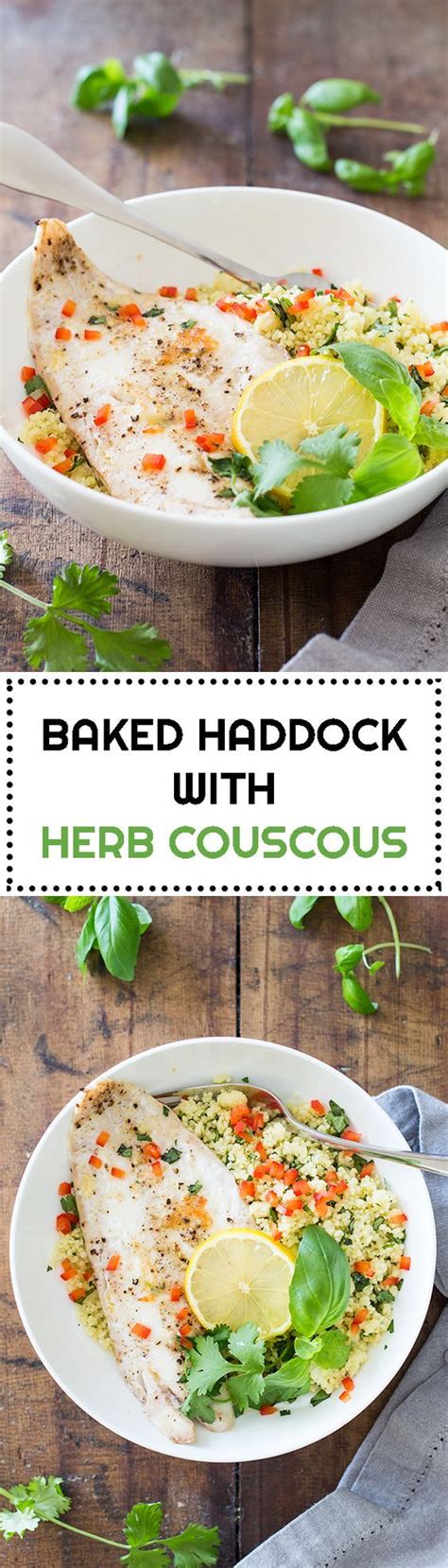 Healthy baked haddock fillets recipes healthy fish pie with cauliflower topping everyday healthy. Baked Haddock with Herb Couscous | Recipe | Couscous ...