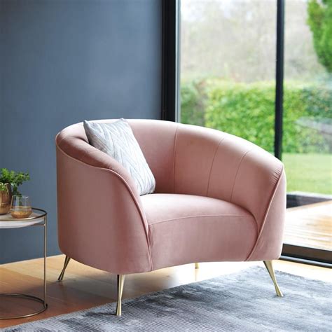 Maybe you would like to learn more about one of these? Bordeaux Curve Accent Chair Alba Velvet Dusky Pink | dwell ...