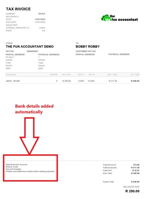 The invoice above reflects quantity invoicing, which is used when invoicing products. How to add bank account details to an invoice ...