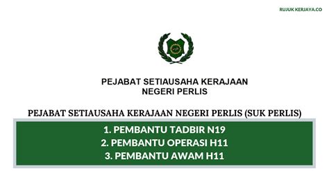 Seri negeri, hang tuah jaya. Pejabat Setiausaha Kerajaan Negeri Perlis _ Kekosongan ...