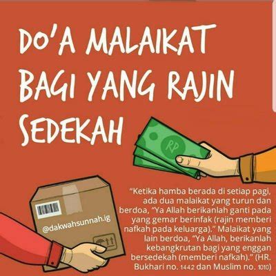 Tidak menjadi soal sama ada banyak atau sedikit rezeki itu. Doa Malaikat Kepada Mereka Yang Rajin Bersedekah