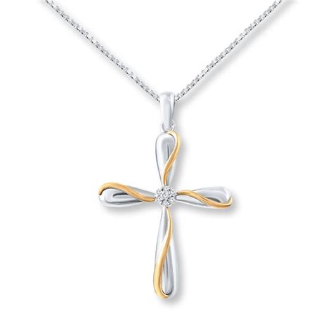 Kay jewelers has a new star wars necklace available. Diamond Cross Necklace Sterling Silver/10K Yellow Gold in ...