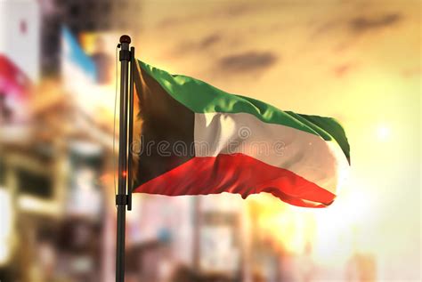 Флаг утверждён 7 сентября 1961. Горизонт Кувейта иллюстрация вектора. иллюстрации ...