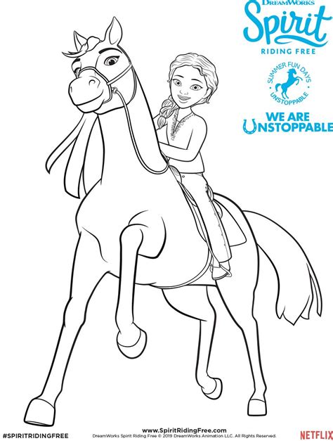 Wild horse coloring pages | spirit: Pru Coloring Page | SPIRIT RIDING FREE | Free coloring ...
