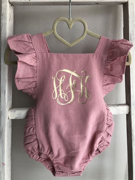 Blush Monogram Outfit // Baby Girl Monogram Outfit // Personalized Outfit // Baby Girl Outfit ...
