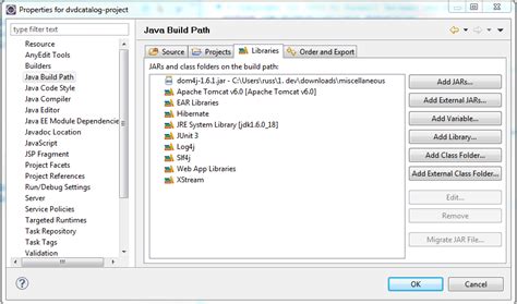 Eclipse Build Path Set-up and Libraries