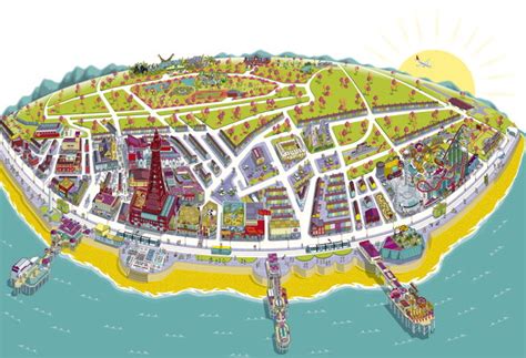 Interactive map of blackpool, lancashire. Blackpool Resort Map - Illustrated Map for Visit Blackpool ...