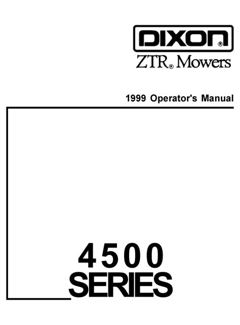 Specifications, models ztr 4515b and 4516k, page 13. DIXON 1999 ZTR 4515B OPERATOR'S MANUAL Pdf Download ...