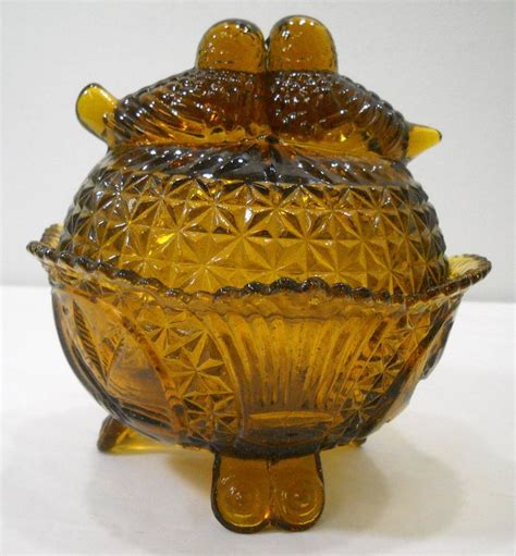 Check spelling or type a new query. Hofbauer Byrdes Amber Glass 3 Footed Candy Dish With Love ...