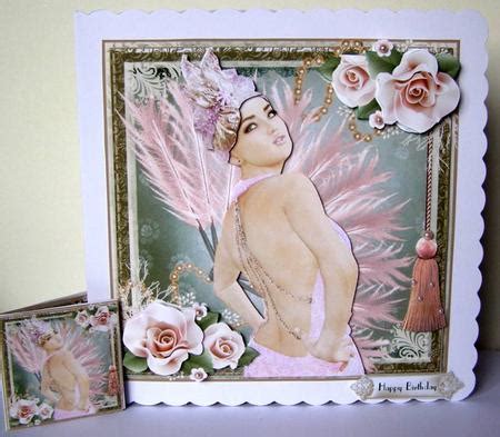 3d decoupage sheets have all the necessary images for you to make your own lovely 3d toppers. Pink Feathers Art Deco Lady Card Front Kit - CUP664690 ...