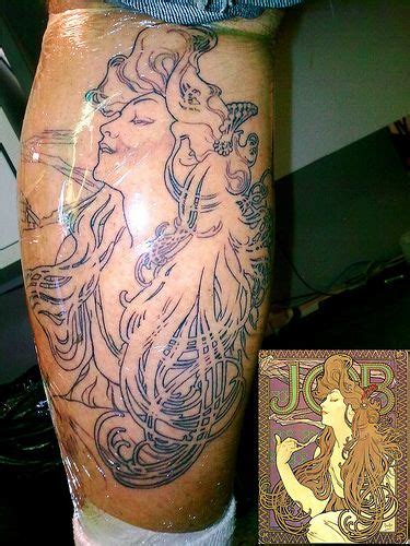 4 3/8 x 8 1/4 in./11.3 x 21 cm k. alphonse mucha ladies tattoo | ... anything to have a ...