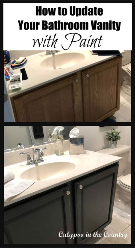 My first step was painting the vanity. How to Paint a Bathroom Vanity - Before and After | Painted vanity bathroom, Painting bathroom ...