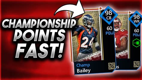 Training points are used to upgrade your player as you progress in the game. HOW TO GET CHAMPIONSHIP POINTS FAST + 98 MASTERS!-Madden ...