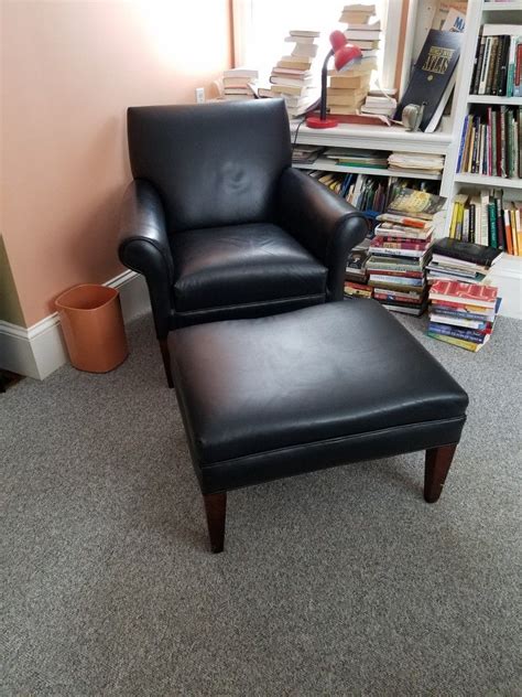 Choose from contactless same day delivery, drive up and more. Black leather armchair & ottoman | Black leather armchair ...