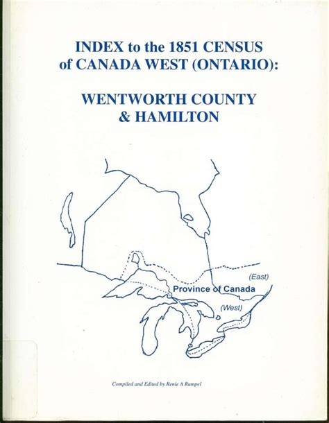 The census count was taken as at 1 june 1921. Index to the 1851 Census of Canada West (Ontario ...