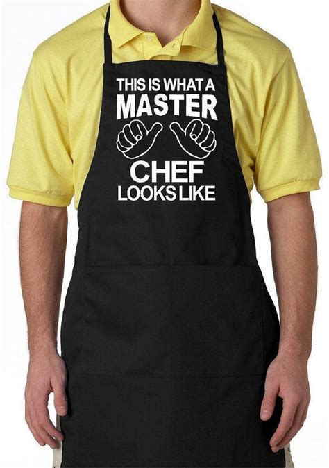 For that special chef in your life! Funny Cooking Aprons for Men & Women | Black with Pockets ...