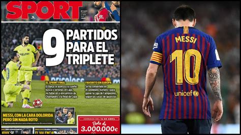 La 'visionaria' portada del Sport y el triplete del ...