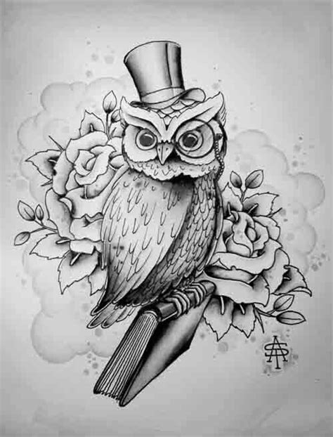 Quelle est la spécialité du tatouage ? Owl and rose | Chouette tatouage, Tatouage hiboux, Dessin ...