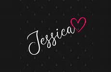 jessica name calligraphy heart pink designs teepublic