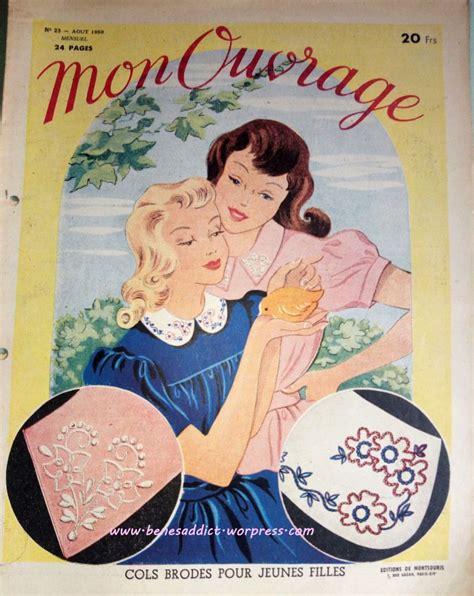 Vintage et rétro, patrons de couture. Revue Vintage « Mon ouvrage » Août 1950 en intégralité ...